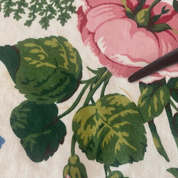 Waverly Spring Fever Cotton Fabric Remnant 59” x 55” Pink Floral Cottage READ - Picture 7 of 10